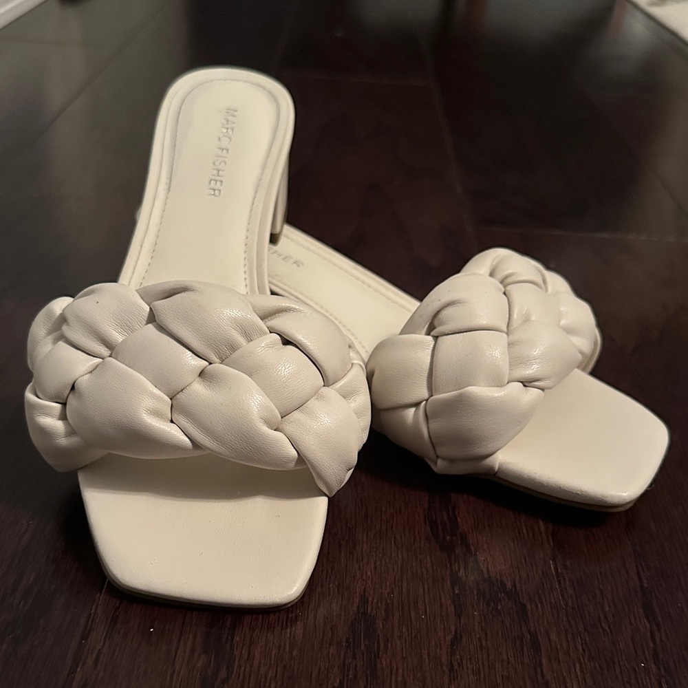 Eileen Fisher Women's White Braided Mules